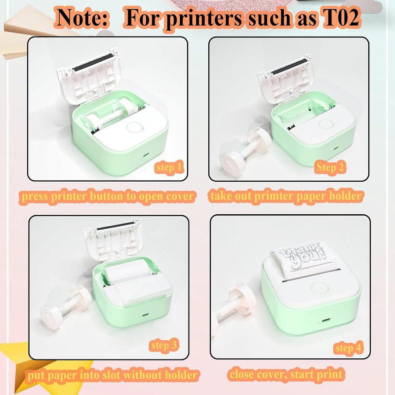 OMGFUNAA 12 Rolls White Self-Adhesive Mini Printer Paper Sticky 57x25mm Compatible with M02/T02 Printers(Remove Inner Paper Holder), Thermal Sticker Paper for Photos, Grocery Lists, Study Notes & Scrapbooking - Image 2